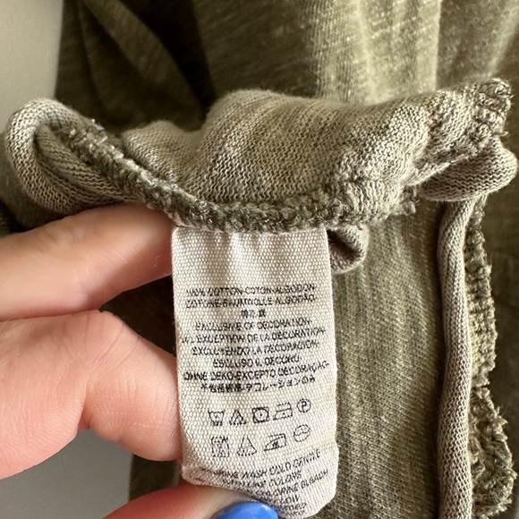 Free People FP Beach Green Long Sleeve Scoop Neck Tumic Mini Dress Size Small - Picture 7 of 8